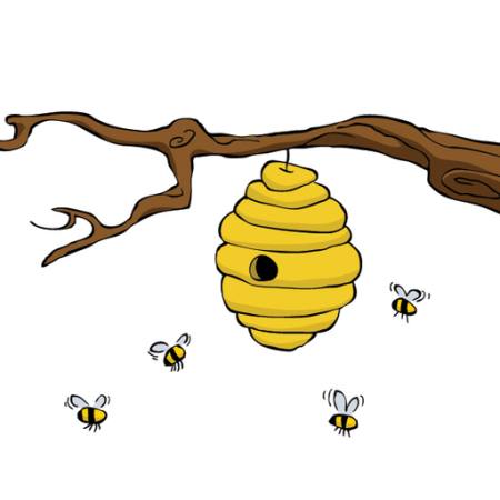 ramo, ape, alveare, giallo Dedmazay - Dreamstime