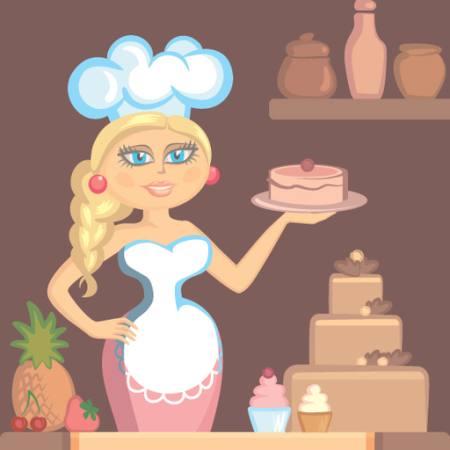 signora, bionda, cuoco, torta, donna, cucina Klavapuk - Dreamstime