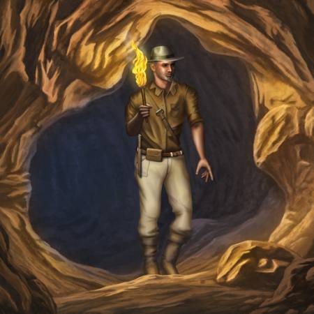 grotta, il fuoco, l'uomo,  Andreus - Dreamstime