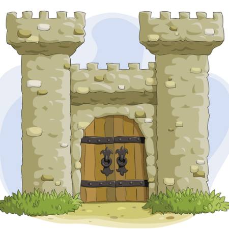 castello, torri, porte, vecchio, antico Dedmazay - Dreamstime