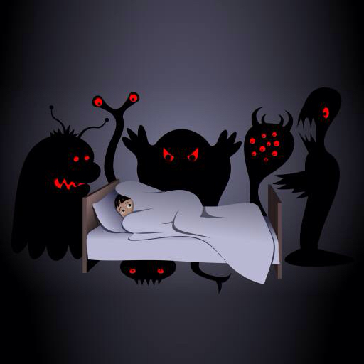 Halloween, letto, mostro, mostri, di notte, scarry Aidarseineshev