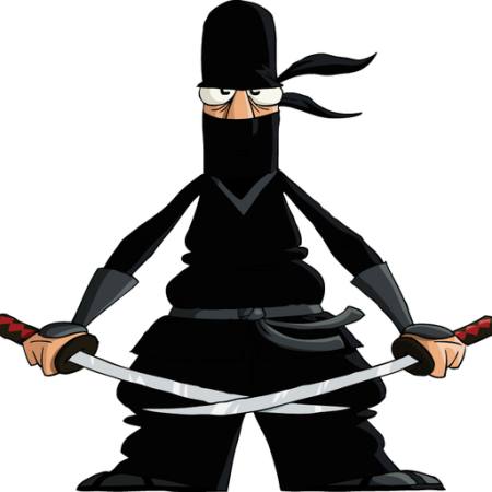 ninja, il nero, la spada, taglio, occhio,  Dedmazay - Dreamstime