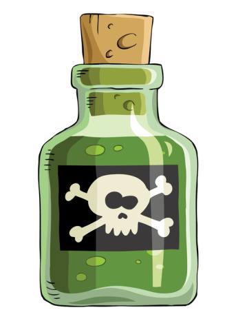 verde, bottiglia, cranio Dedmazay - Dreamstime