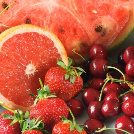 rosso, frutta, mango, melone, ciliegie, ciliegia Adina Chiriliuc - Dreamstime