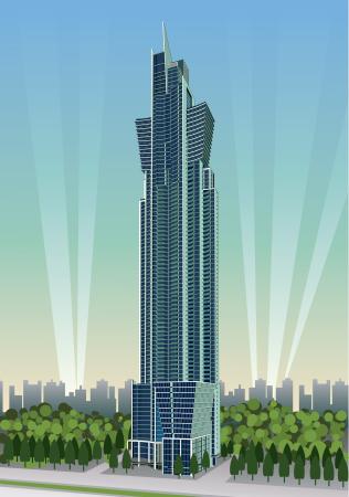 cielo, albero, costruzione, enormi, grattacieli Ultrapop - Dreamstime