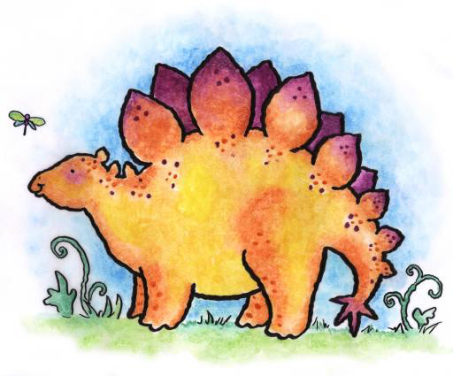 dinosauro, animale, selvatico, farfalla, cartone animato Linda Duffy (Easystreet)