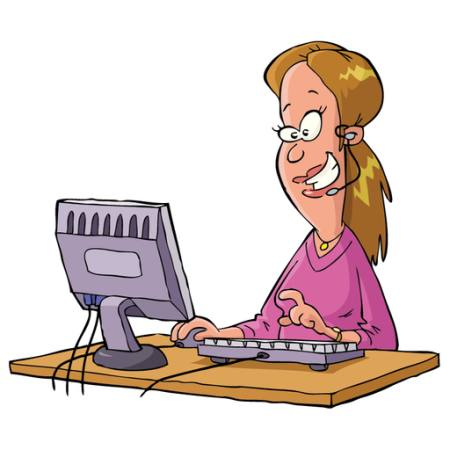 donna, computer, parlare, sostegno, aiuto, tastiera Dedmazay - Dreamstime