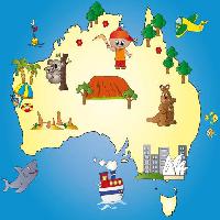 Pixwords L`immagine con stato, nazione, continente, mare, oceano, barca, koala Milena Moiola (Adelaideiside)
