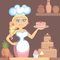 Pixwords L`immagine con signora, bionda, cuoco, torta, donna, cucina Klavapuk - Dreamstime
