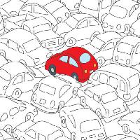 Pixwords L`immagine con rosso, auto, marmellata, il traffico Robodread - Dreamstime