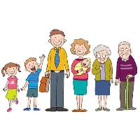Pixwords L`immagine con persone, famiglia, bambino, bambino, bambini, nonni I359702 - Dreamstime
