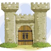 Pixwords L`immagine con castello, torri, porte, vecchio, antico Dedmazay - Dreamstime