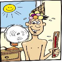 Pixwords L`immagine con sole, uomo, persona, ventilatore, finestra, termometro, gelato, nuda Igor Zakowski (Izakowski)