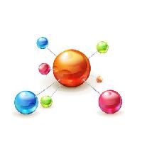 Pixwords L`immagine con atomo, palla, palle, colore, colori, arancione, verde, rosa, blu Natis76