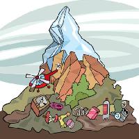 Pixwords L`immagine con in montagna, ghiaccio, spazzatura, chopper Igor Zakowski - Dreamstime