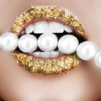Pixwords L`immagine con bocca, perla, perle, denti, oro, labbra, d'oro, donna Luba V Nel (Lvnel)