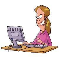 Pixwords L`immagine con donna, computer, parlare, sostegno, aiuto, tastiera Dedmazay - Dreamstime