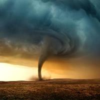 Pixwords L`immagine con tornado, Terra, paesaggio, tempesta, blu Solarseven