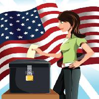 Pixwords L`immagine con Stati Uniti d'America, bandiera, voto, donna Artisticco Llc - Dreamstime